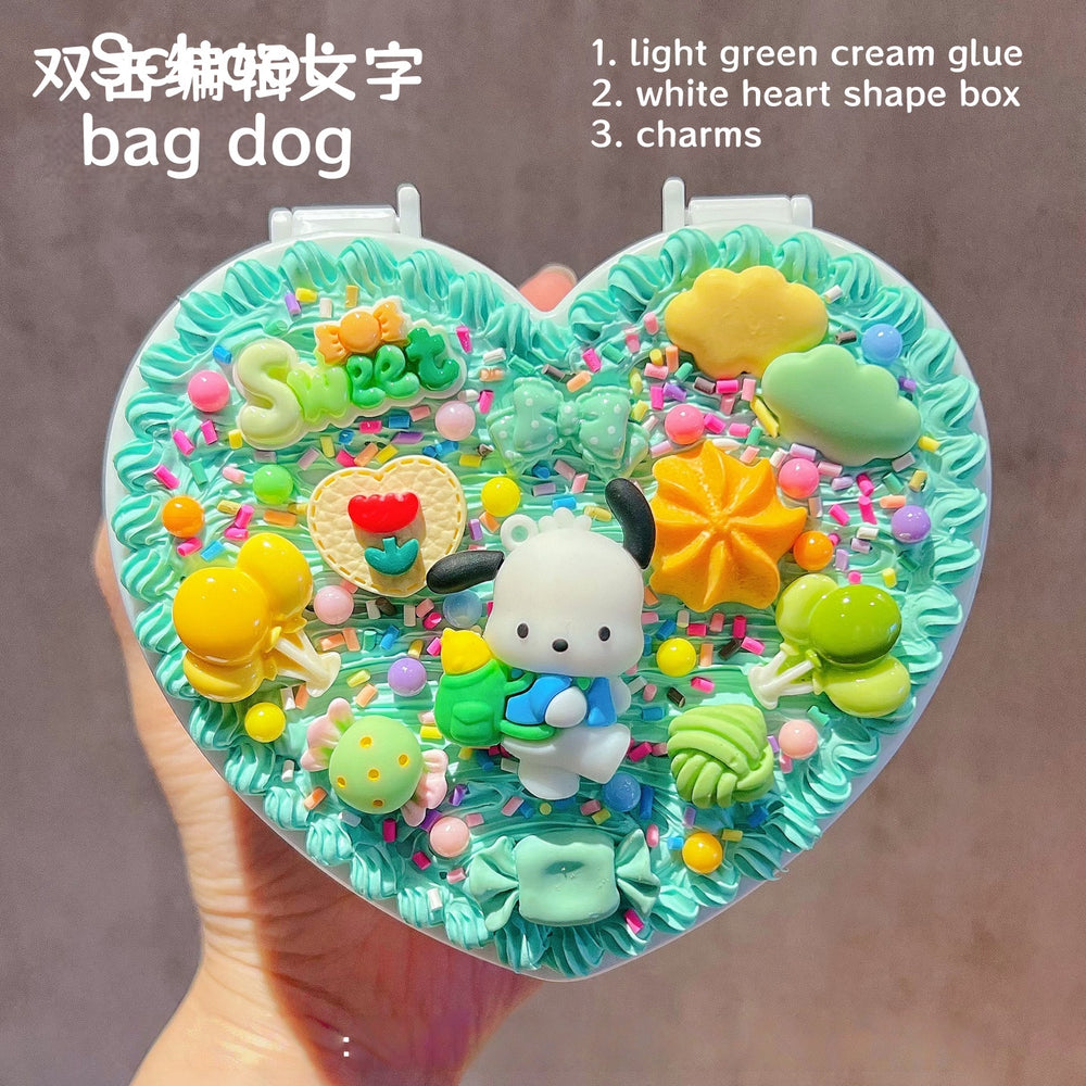 Decoden Cream Glue DIY - Kawaii Cartoon Heart Jewelry Box Organizer Kit