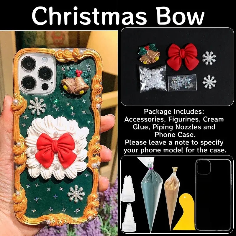 Decoden Cream Glue Phone Case DIY Kit – Classic Christmas Charms