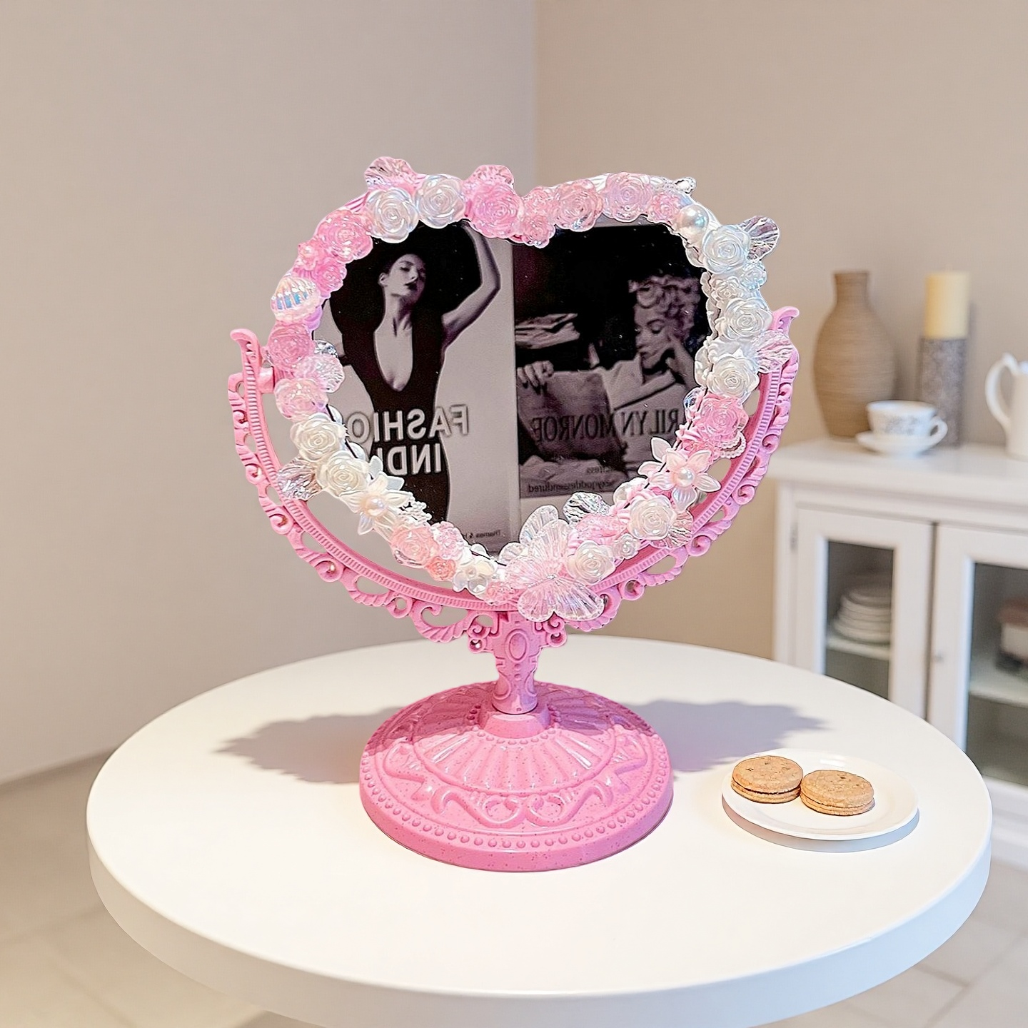 Baroque-Style Cream Glue DIY Desktop Mirror Material Kit