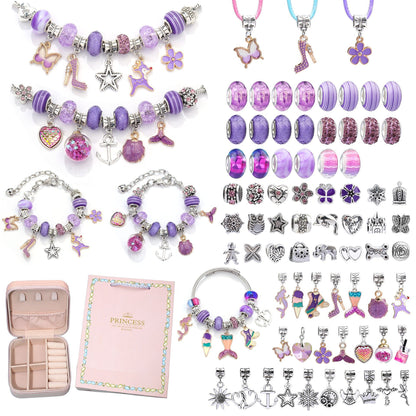Girls Charm Bracelet Making Kit DIY Jewelry Making Set with Storage Box
