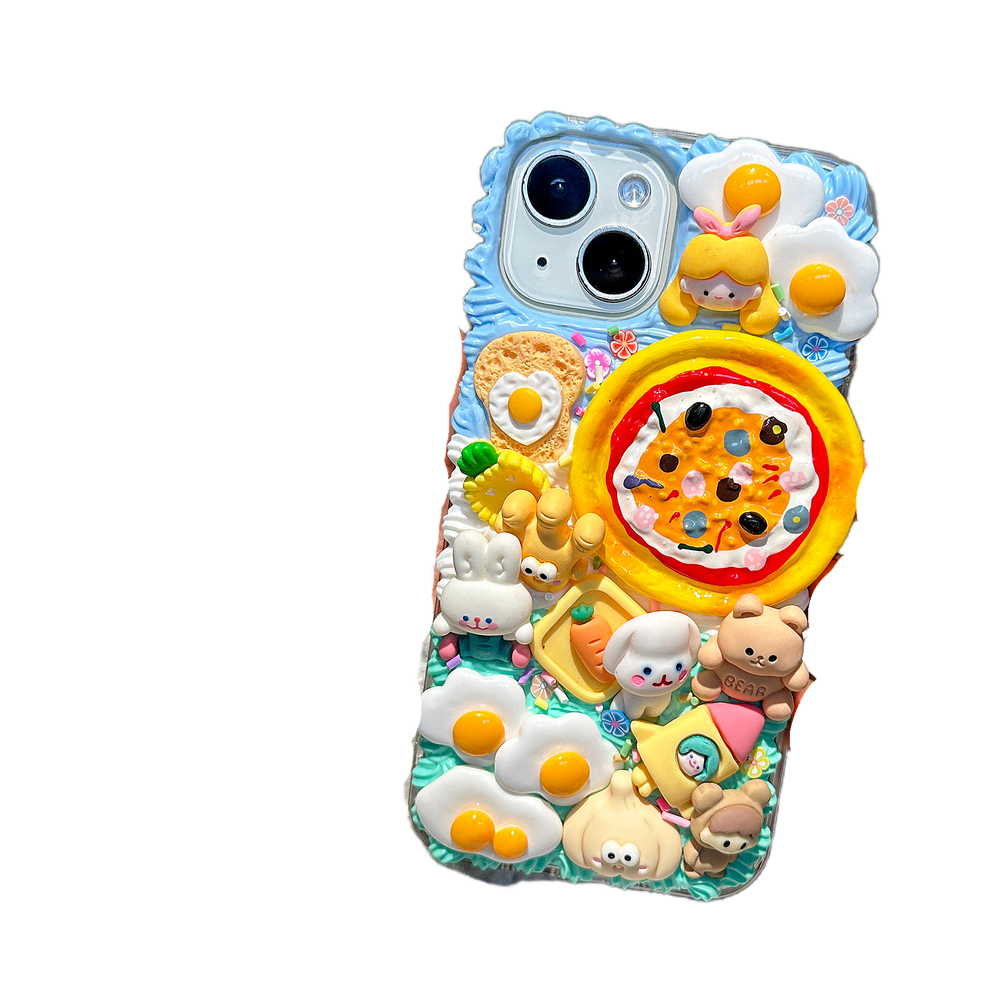 Decoden Cream Glue Phone Case DIY Kit – Kawaii Food Feast Charms
