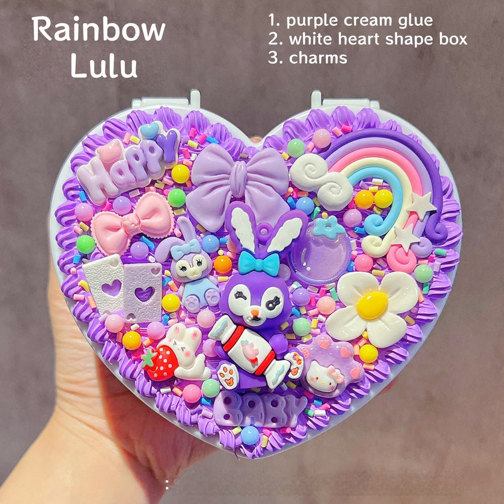 Decoden Cream Glue DIY - Kawaii Cartoon Heart Jewelry Box Organizer Kit