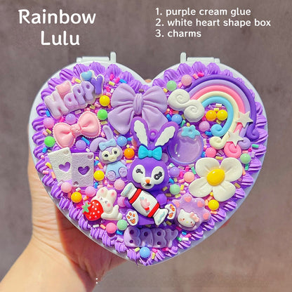 Kawaii DIY Decoden Cream Glue | Cute Cartoon Heart Jewelry Box Organizer Kit