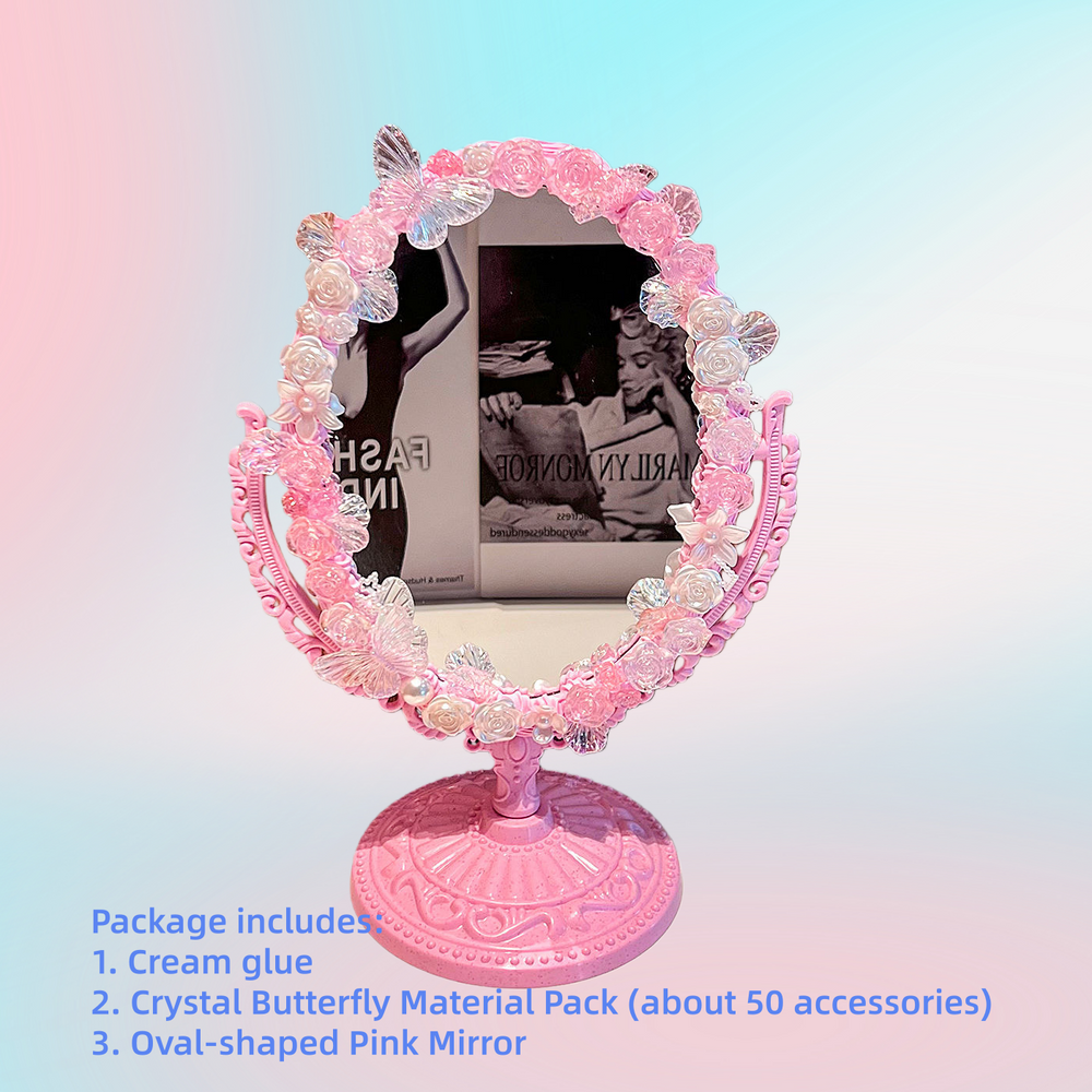 Decoden Cream Glue DIY Premium Baroque Desktop Mirror - Decoden Kit & Cream Glue Craft
