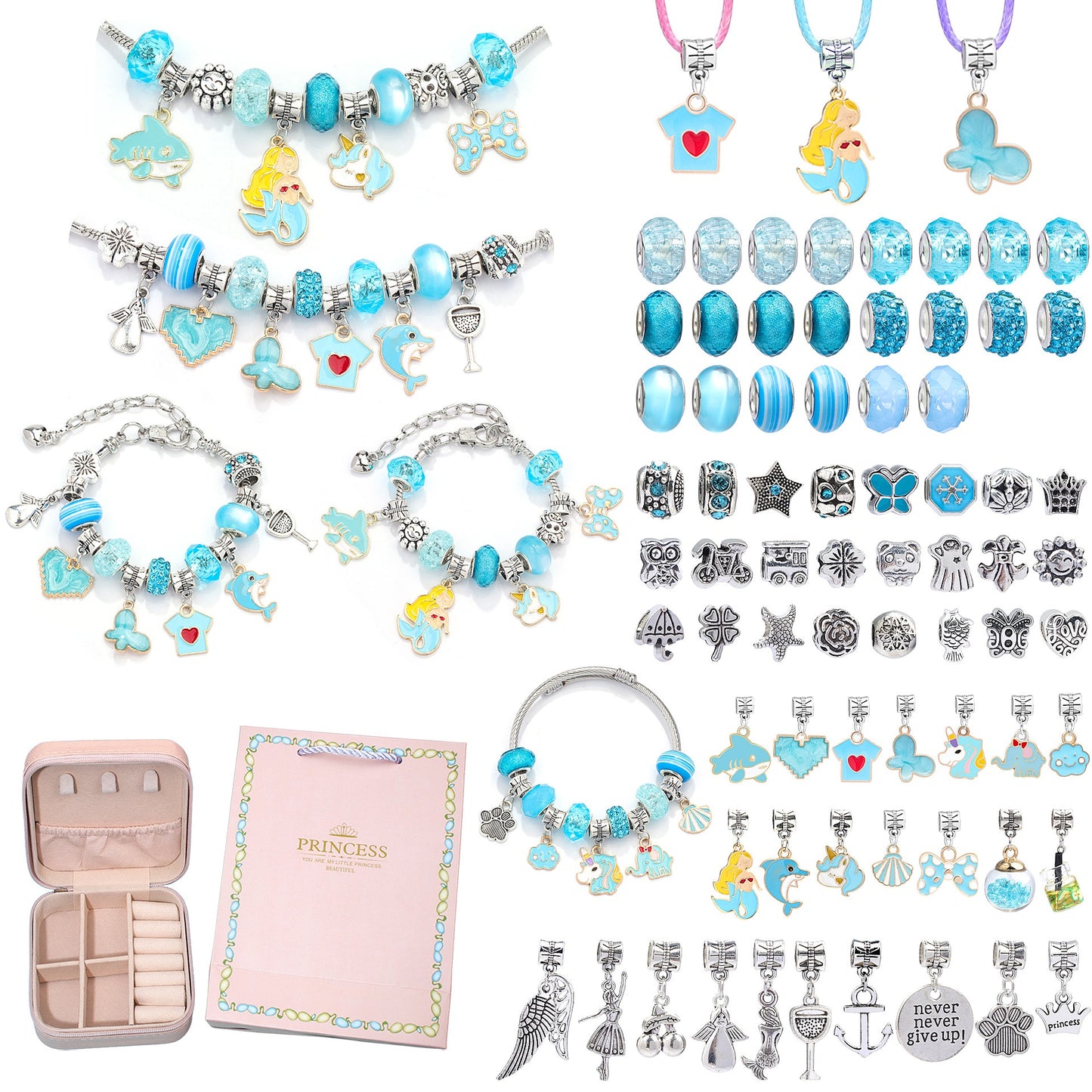Girls Charm Bracelet Making Kit DIY Jewelry Making Set with Storage Box
