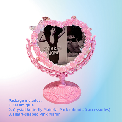 Baroque-Style Cream Glue DIY Desktop Mirror Material Kit