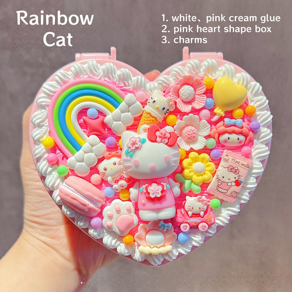 Decoden Cream Glue DIY - Kawaii Cartoon Heart Jewelry Box Organizer Kit