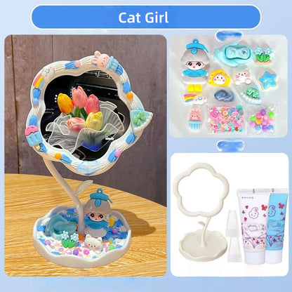 Cream Glue Flower Mirror DIY Kit (Oversized 360° Rotating Mirror)