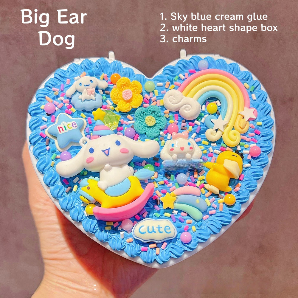 Decoden Cream Glue DIY - Kawaii Cartoon Heart Jewelry Box Organizer Kit