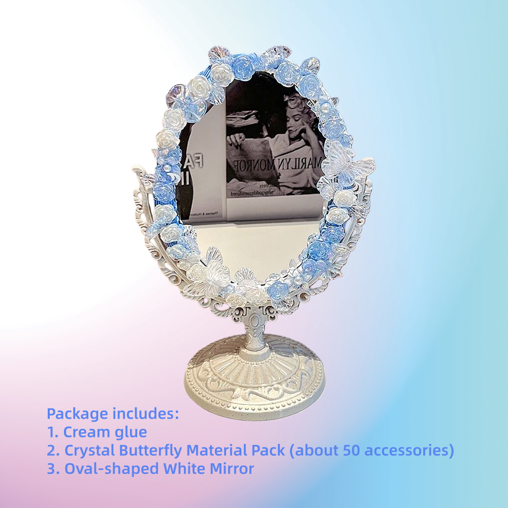 Decoden Cream Glue DIY Premium Baroque Desktop Mirror - Decoden Kit & Cream Glue Craft