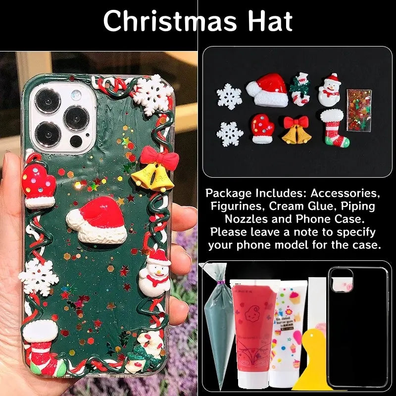 Decoden Cream Glue Phone Case DIY Kit – Classic Christmas Charms