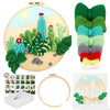 DIY Needle Felting Landscapes Kit for Beginners - Wool Hoop Art Set - Green Series