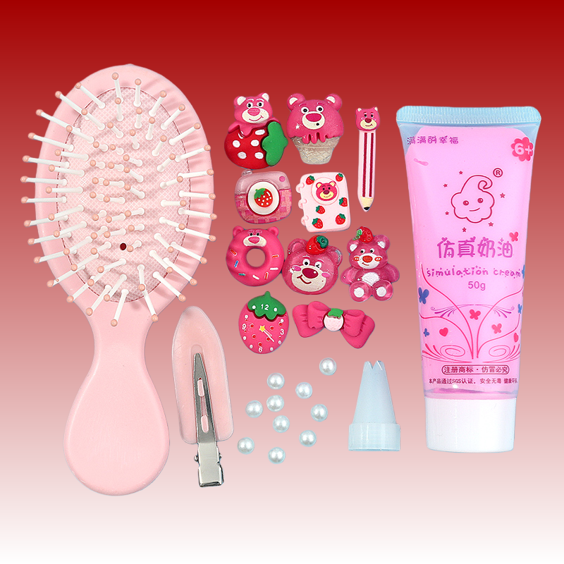 Cream Glue DIY Kit:  Hairbrush & Hair Clip Set