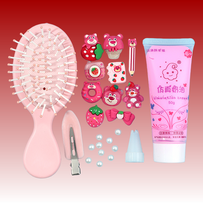 Cream Glue DIY Kit:  Hairbrush & Hair Clip Set