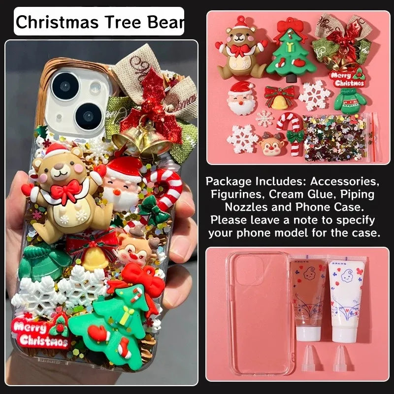 Decoden Cream Glue Phone Case DIY Kit – Kawaii Christmas Friends