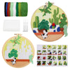 DIY Needle Felting Landscapes Kit for Beginners - Wool Hoop Art Set - Green Series