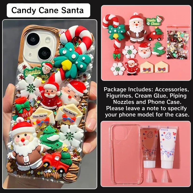 Decoden Cream Glue Phone Case DIY Kit – Kawaii Christmas Friends
