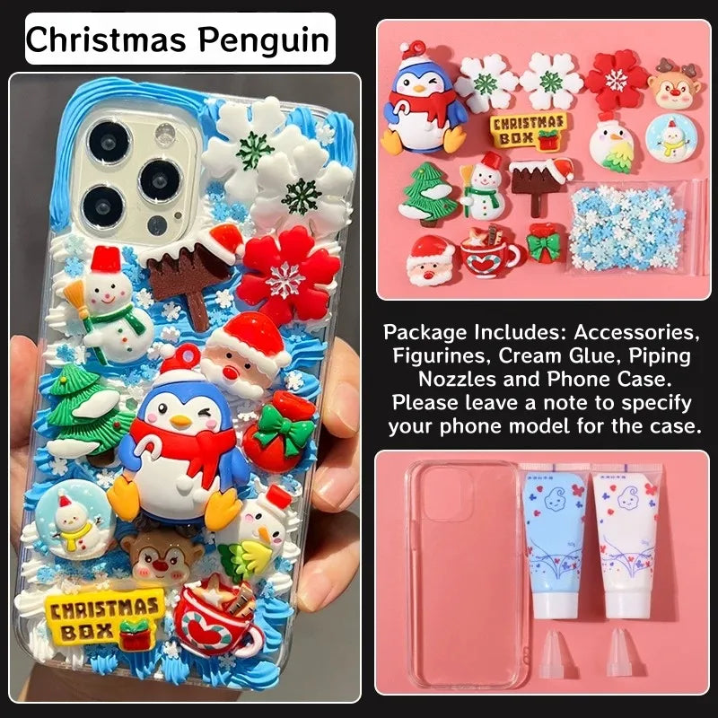 Decoden Cream Glue Phone Case DIY Kit – Kawaii Christmas Friends