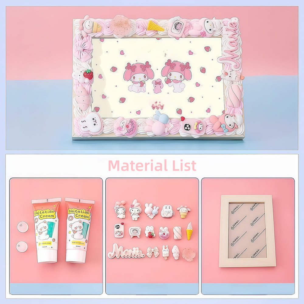 Decoden Cream Glue  DIY  Kawaii - Decoden Photo Frame DIY Kit (Optional 6-Inch Photo Printing Service)