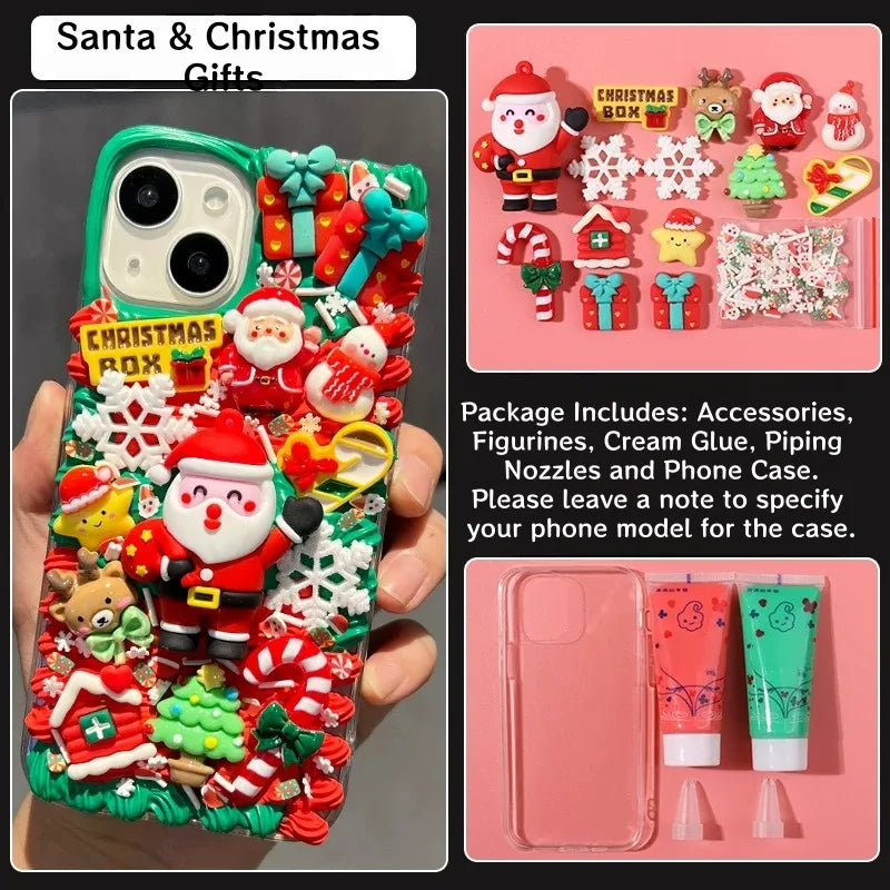 Decoden Cream Glue Phone Case DIY Kit – Kawaii Christmas Friends