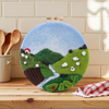 DIY Needle Felting Landscapes Kit for Beginners - Wool Hoop Art Set - Green Series