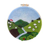 DIY Needle Felting Landscapes Kit for Beginners - Wool Hoop Art Set - Green Series