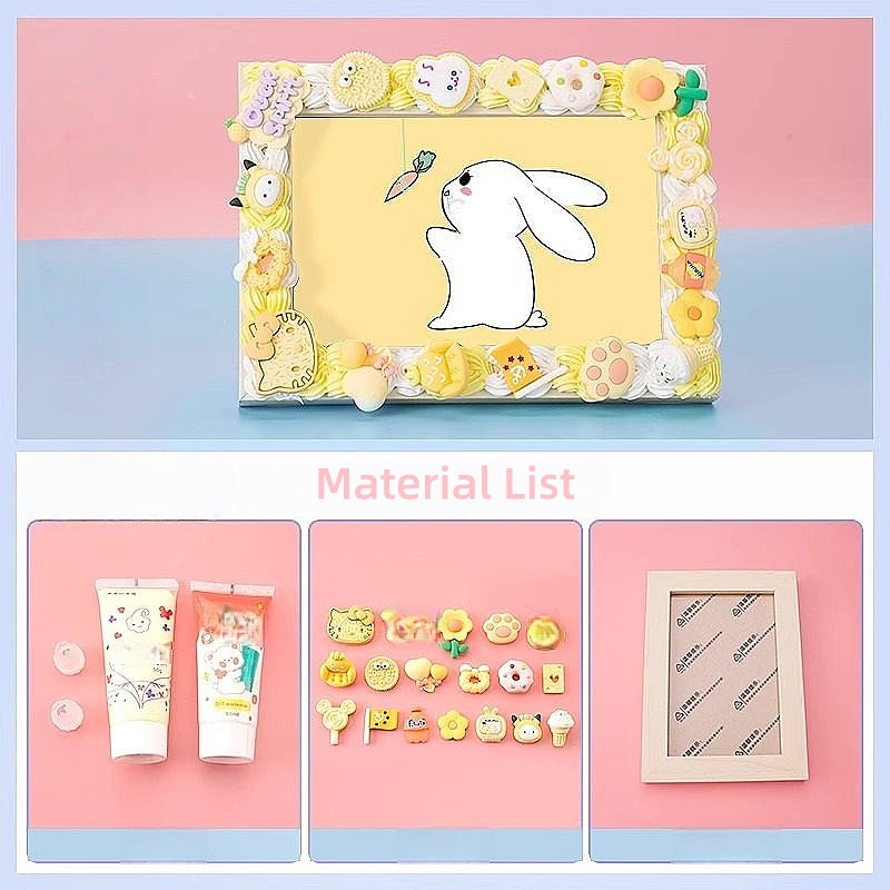 Decoden Cream Glue  DIY  Kawaii - Decoden Photo Frame DIY Kit (Optional 6-Inch Photo Printing Service)