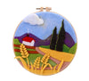 DIY Needle Felting Landscapes Kit for Beginners - Wool Hoop Art Set - Green Series