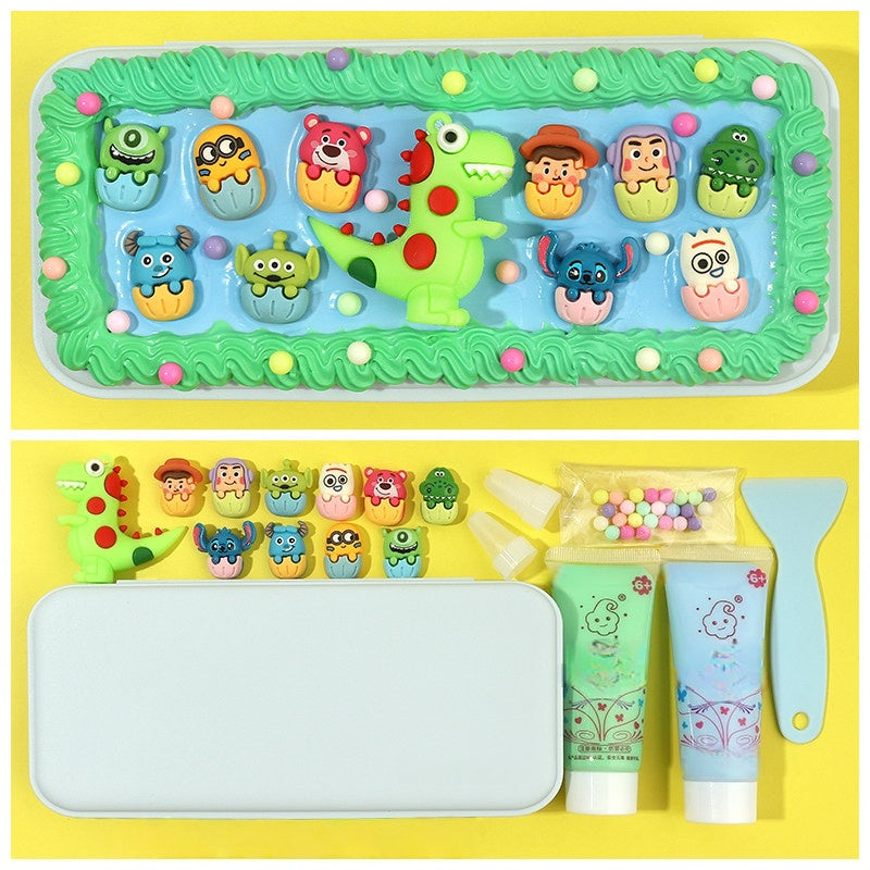 DIY Decoden Cream Glue - Kawaii Dinosaur Pencil Pouch Kit