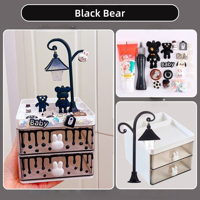 Decoden Cream Glue DIY - Kawaii 2-Tier Drawer & Pen Holder Kit Set