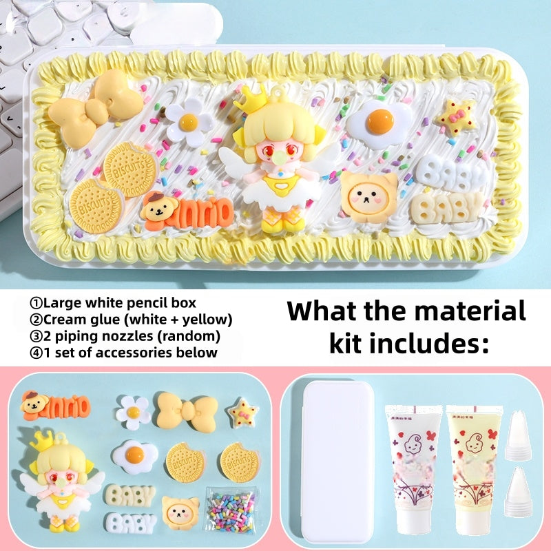Decoden Cream Glue DIY Pencil Pouch Kit丨Kawaii Decoden Kit & Cream Glue Craft