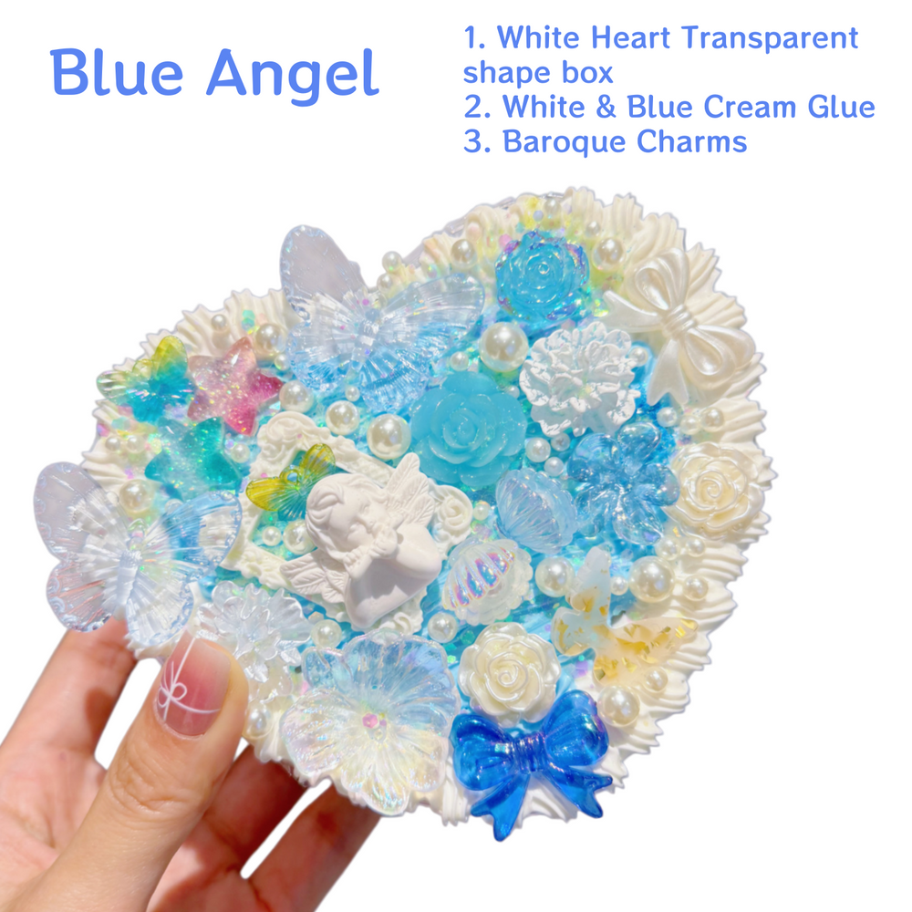 Decoden Cream Glue DIY Baroque Jewelry Box - Cute 2-Layer Heart Storage Case Kit