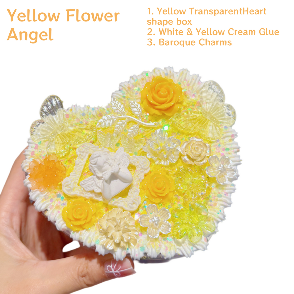 Decoden Cream Glue DIY Baroque Jewelry Box - Cute 2-Layer Heart Storage Case Kit