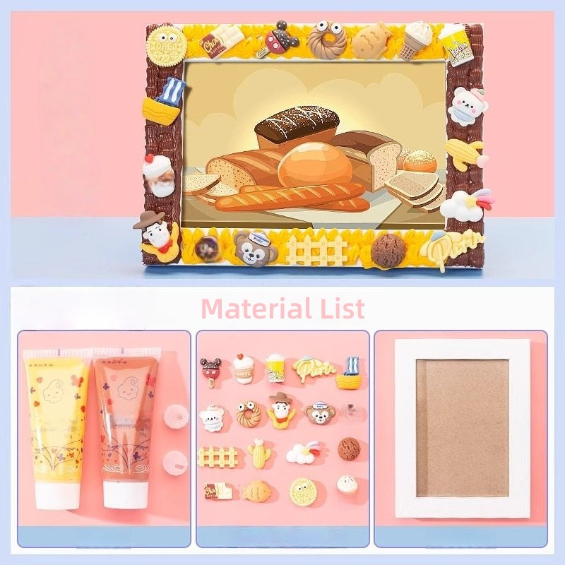 Decoden Cream Glue  DIY  Kawaii - Decoden Photo Frame DIY Kit (Optional 6-Inch Photo Printing Service)