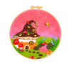 DIY Needle Felting Landscapes Kit for Beginners - Wool Hoop Art Set - Mushroom Series
