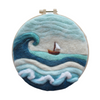 DIY Needle Felting Landscapes Kit for Beginners - Wool Hoop Art Set - Ocean Series