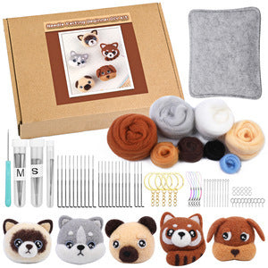 DIY Needle Felting Kit for Beginners - Cute Pet Animals - Wool Craft Dog & Cat Miniature