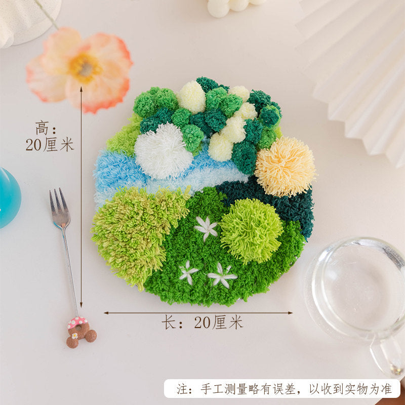 Crochet Coaster Moss Cup Mat DIY Kit –  Mini Green Oasis