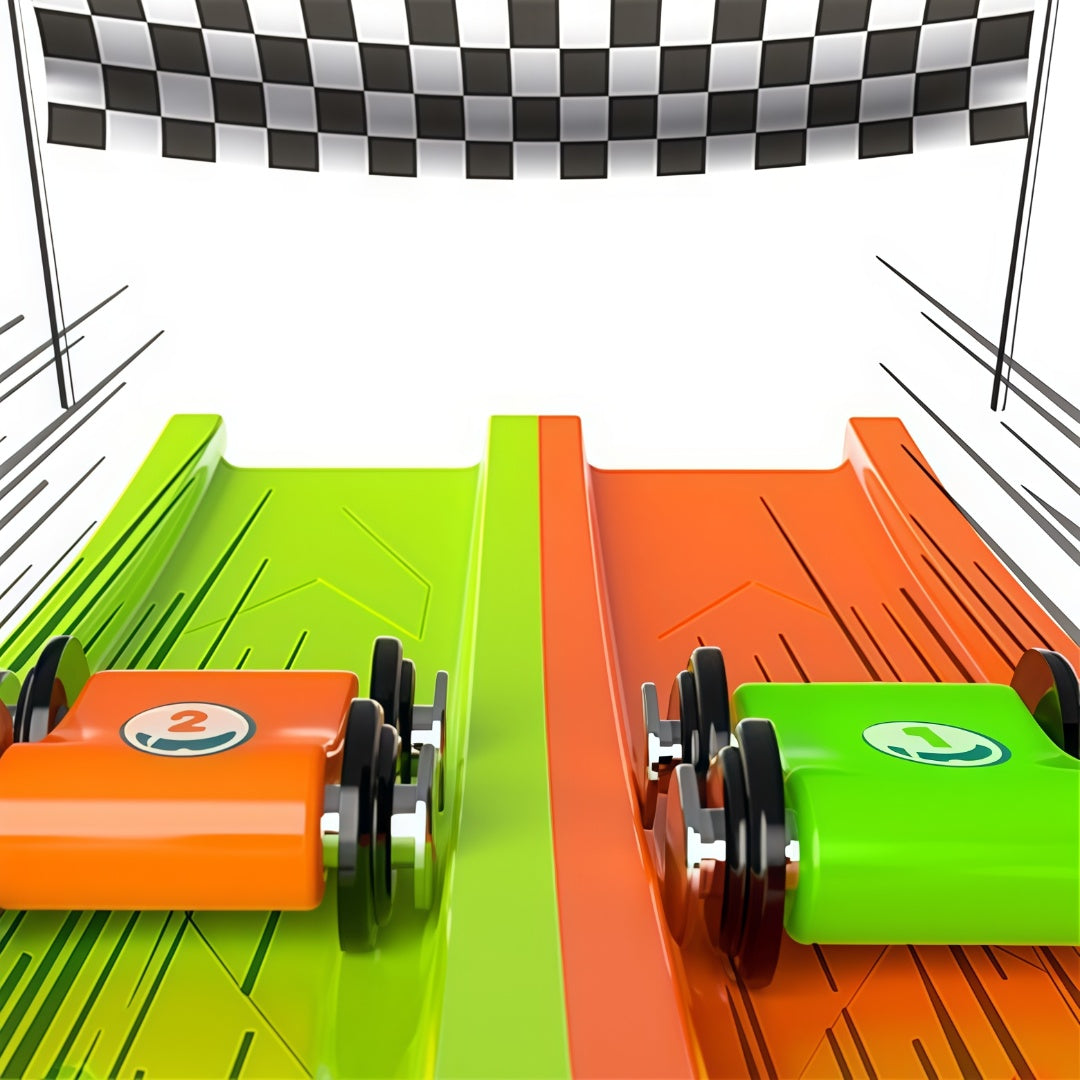 Wooden Multi - Level Ramp Racer Toy Set