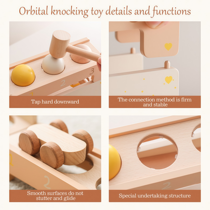 Montessori Wooden Hammering & Rolling Ball Track Toy Set