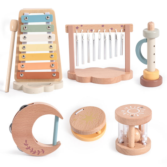 Baby Montessori Musical Instruments,Wooden Percussion Musical Toys for 18+ Months