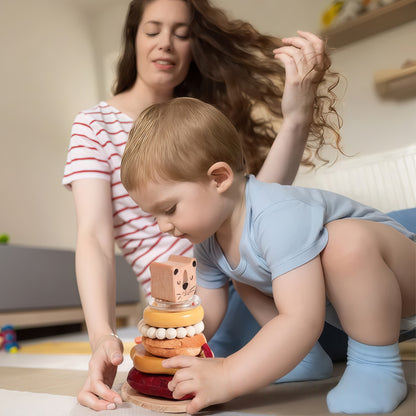 Wooden Animal Stacking Toy (Lion- Themed)
