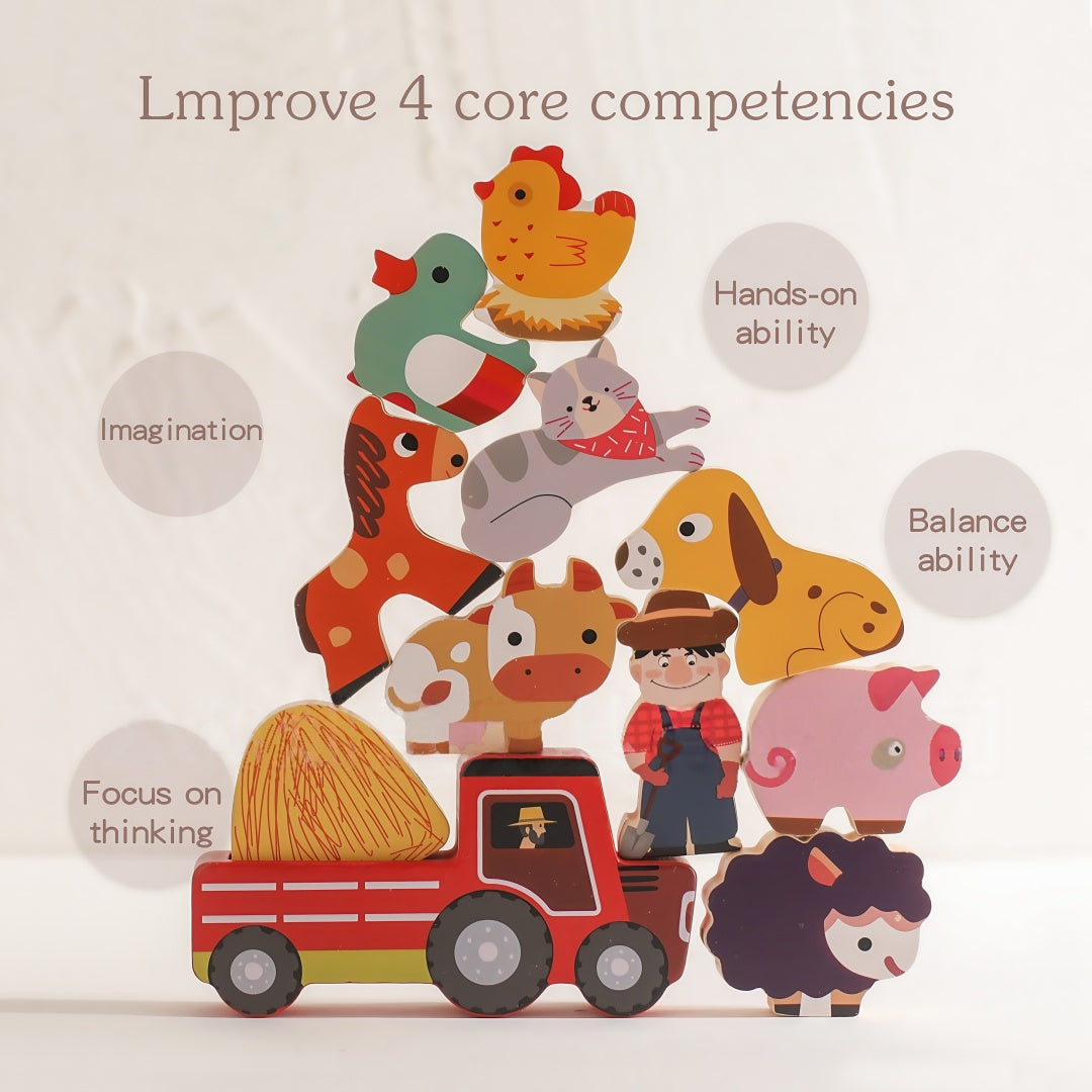 Driver and Wooden Truck, Montessori Educational Toys, Baby Sorting Game