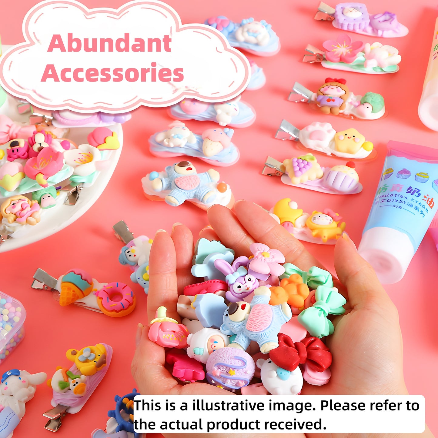 Cream Glue Hair Clip Craft Kit: 5 No-Slip Clips