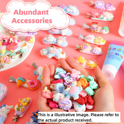 Cream Glue Hair Clip Craft Kit: 5 No-Slip Clips