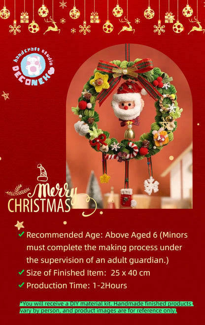 Pipe Cleaner Christmas Wreath Ornament DIY Kit (Large Size)
