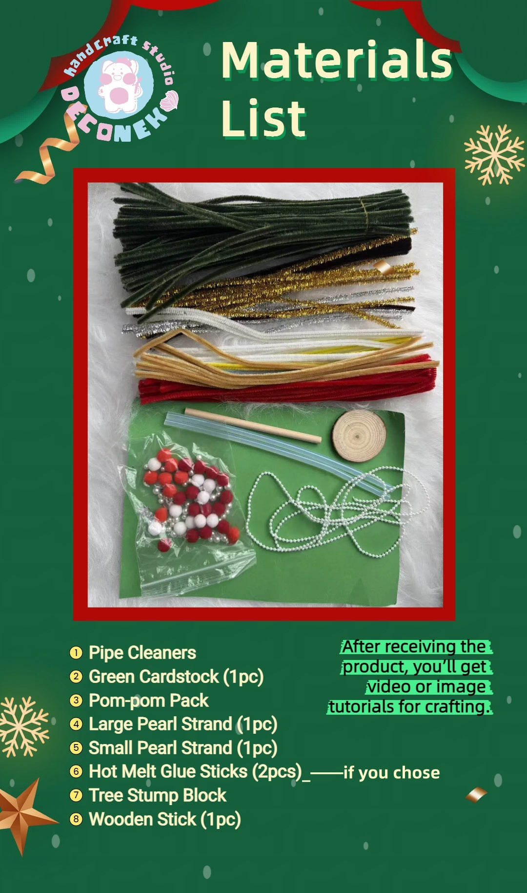 Pipe Cleaner Christmas Tree DIY Kit (Large Size)