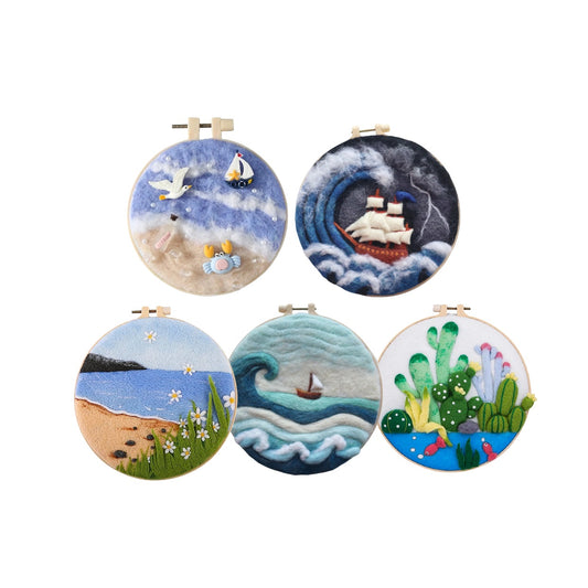 Needle Felting DIY Photo Frame Painting Kit - Ocean Series