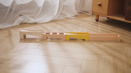 Montessori Wooden Hammering & Rolling Ball Track Toy Set