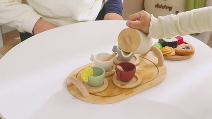 Silicone & Wooden Afternoon Tea Party Pretend Play Set